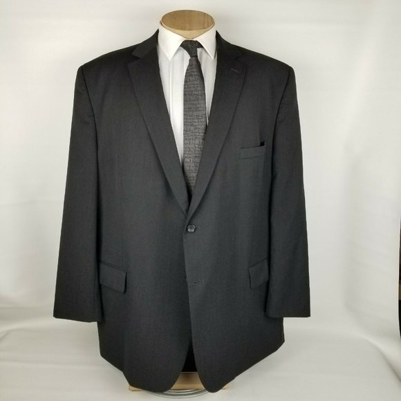 Pronto Uomo Mens Suit 54L Black Wool 2 Button - Picture 2 of 12